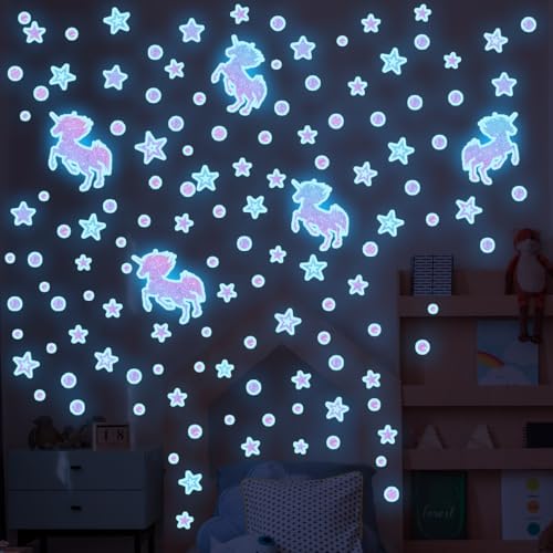 Vinilos Decorativos de Unicornio Luminosos Azul miniatura 3