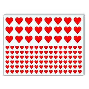TownStix 3000 Stück Herz Aufkleber Rot