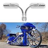 Chrome motorcycle 8mm 10mm Sportster Mirrors for Harley Road King Street Electra Glide Road Glide Dyna Softail Rearview 1982-2018 2019 2020 (Chrome#2)
