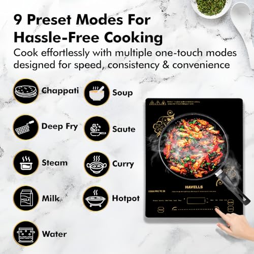 Image of Havells Cook Pro TC-20| Up to 9 Cooking Modes| Digital Display for Time & Power| Precision control with a single glide| 1 Year Door Step Warranty By Havells