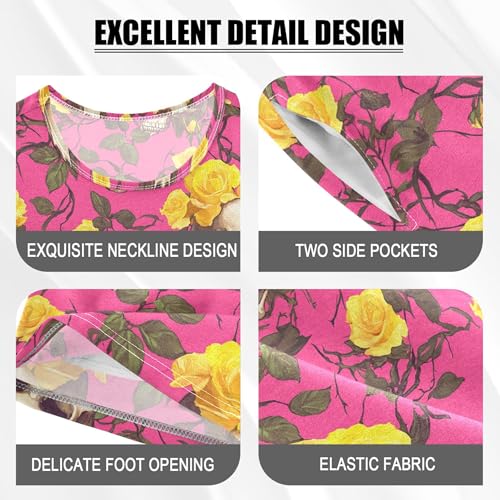 Skull Flower Pajama Set Pajamas Sleepwear Nightwear Loungewear Clothes Set B04044504