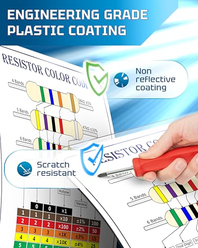 Image of Useful Magnets Resistor Color Code Chart | Reliable & Durable Magnetic Sheet for Easy Resistance Value Identification | Waterproof Flexible Rounded Corners Magnetic Poster 4.25 inch X 5.5 inch