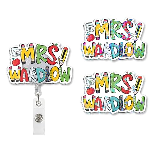 Personalized Alphabet Teacher Badge Reel