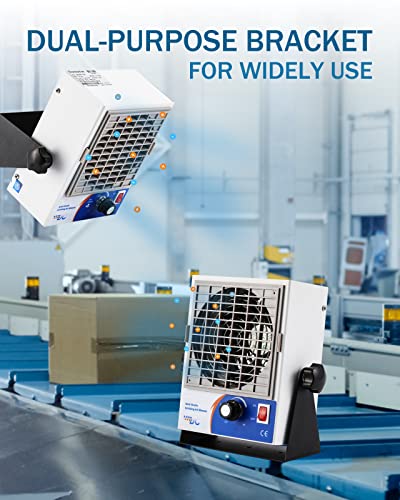 Image of Anti Static Ionizer Fan, DC Type Ionizing Air Blower Static Eliminator Discharger with Dual-Purpose Bracket, Industrial Static Electricity Remover Esd Fan for Widely Use