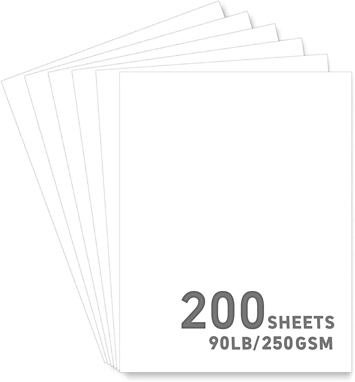 200Sheets White Cardstock Paper, 8.5 x 11 Card stock for Cricut, Thick Construction Paper for Card Making, Scrapbooking, Craft 90 lb / 250 gsm