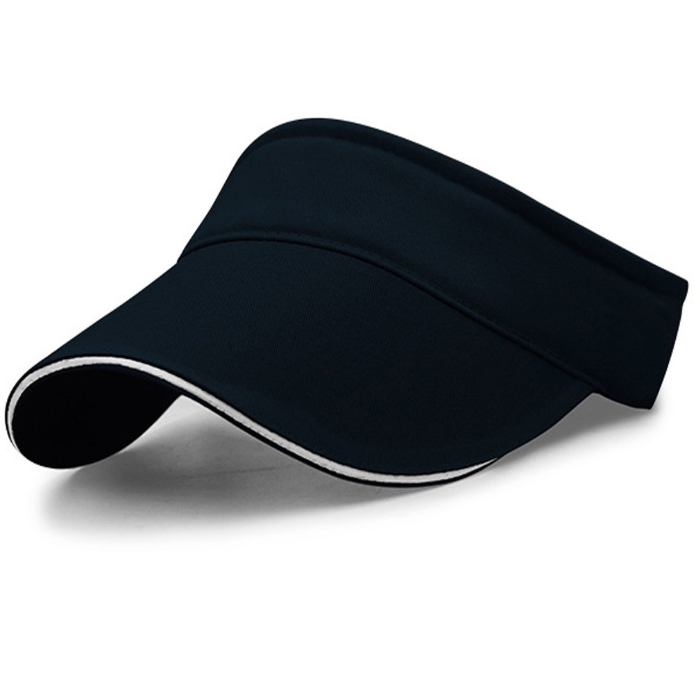 YEKEYI Unisex Sun Visor Cap Empty Top Baseball Cap Outdoor Sports Ultralight Tennis Hat with Adjustable Strap for Golf Black