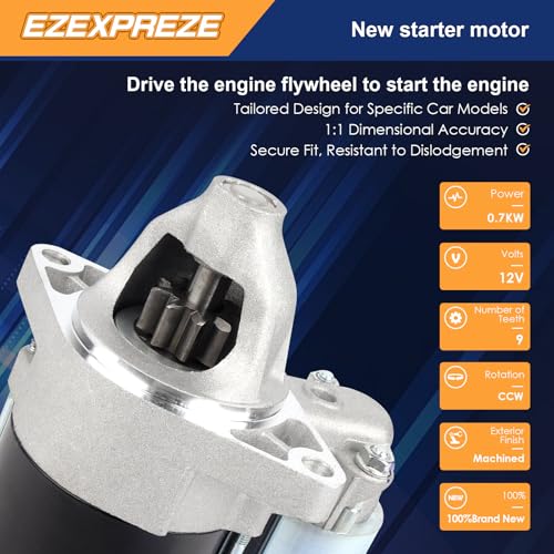Image of Ezexpreze 18512 New Starter for John Deere UTV Gator XUV 620i 625i 4X4, Kawasaki KAF620 Mule 2500 2510 4X4 2520 Turf, 21163-2118 21163-2133 228000-2210 18512