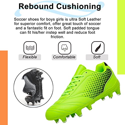 Lizrha Soccer Shoes For Boys Girls Soccer Cleats Boys Girls Kids Athletic Outdoor Football Shoes Youth Football Cleats Outdoor & Indoor Soccer Shoes Lightweight, Running & Training For Students #TOP4