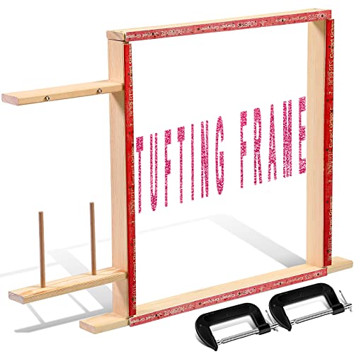 Image of Tufting Frame for Rug Making, Large Tufting Gun Frame Kit with Table Clamp and Tack Strips for Carpet Making Wooden Sewing Frame Stand Suitable for Electric Carpet Gun
