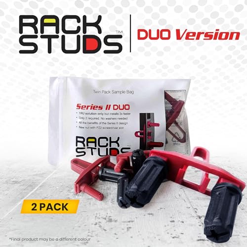 Image of DUO2 1RU Series II Rack Mount Solution - Effortless Alternative to Traditional Rack Screws and Cage Nuts & Server Rack Screws Ideal for Server Hardware Setup - 2-Pack, Universal Version