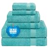 Cotton Paradise 100% Cotton Turkish Towel Set, Soft Absorbent Quick Dry, 6 Piece Towel Set, Turquoise