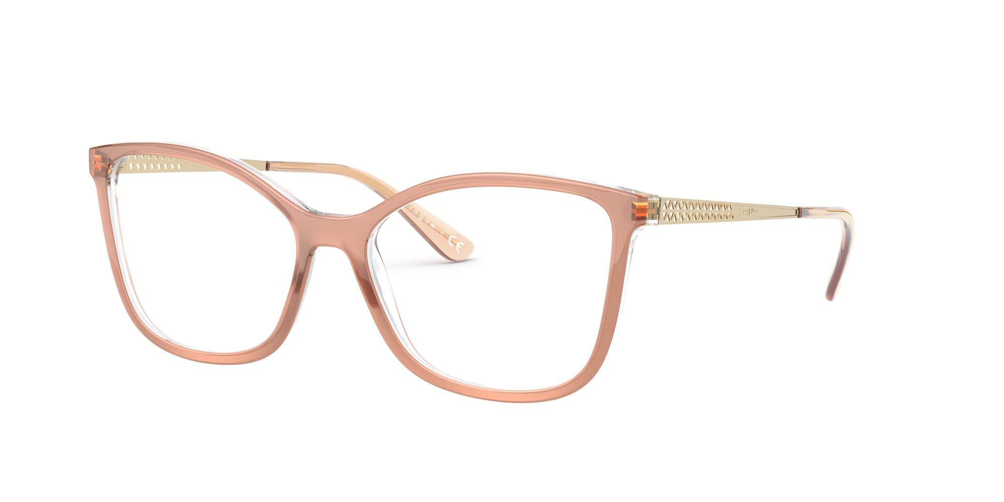 Vogue Eyewear Women's VO5334 Butterfly Prescription Eyewear Frames, Top Pink/Transparent/Demo Lens, 54 mm