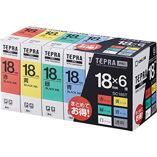 Tepura PRO 18mm SC186T cartouche de ruban adhésif à haute lisibilité