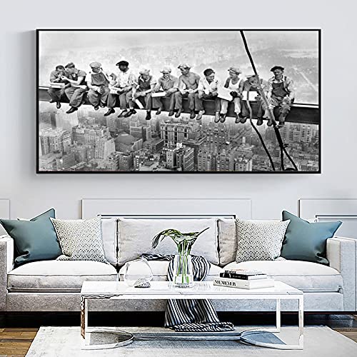 Ouvriers Affiche et Impressions Grand Format Tableau Salon Noir Blanc