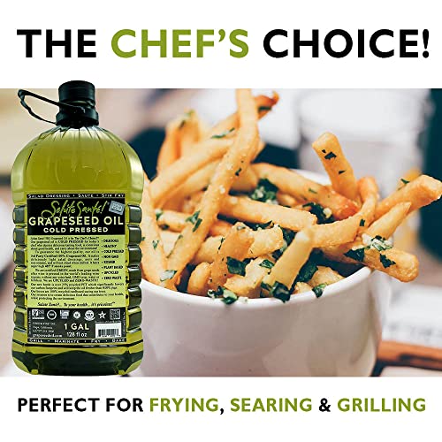 Image of Salute Sante! Cold Pressed Grapeseed Oil - 1 Gallon, 4 Pack - Healthy Non-GMO Cooking Oil for High Heat, Frying, Baking & Dressings - Vegan, Kosher, Heart-Healthy Bulk Oil for Kitchens & Restaurants