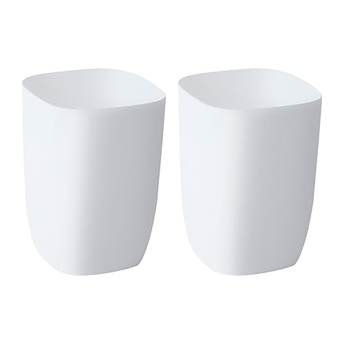 Basurero de baño, cubo de basura blanco con soporte para basura, cubo de basura rectangular de plástico para cocina, dormitorio, sala de estar,