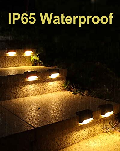 Eddorunning Solar Deck Lights Outdoor 8 Pack, Outdoor Lights For Patio Brown Solar Step Lights Led Waterproof Lighting For Outdoor Stair, Deck,Patio,Yard, Fence (Warm White) #TOP2