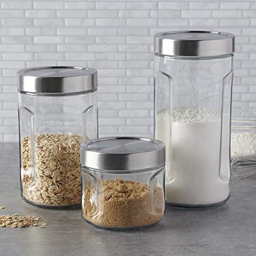Anchor Hocking 3 Piece Gripper Jar Set With Stainless Steel Securelock Lid, Perfect For Pantry Organization #TOP2