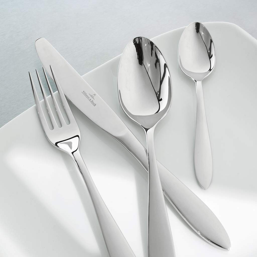 Villeroy & Boch Arthur szczotkowane sztućce stołowe, 24-częściowy, stal nierdzewna, metal, 44 x 28 x 5 cm
