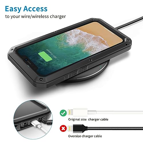 Marrkey for iPhone 14 Pro Max Case,360 Full Body Protective Cover Heavy Duty Shockproof Tough Armour Aluminum Metal Case with Silicone Built-in Screen Protector for iPhone 14 Pro Max 6.7" - Black