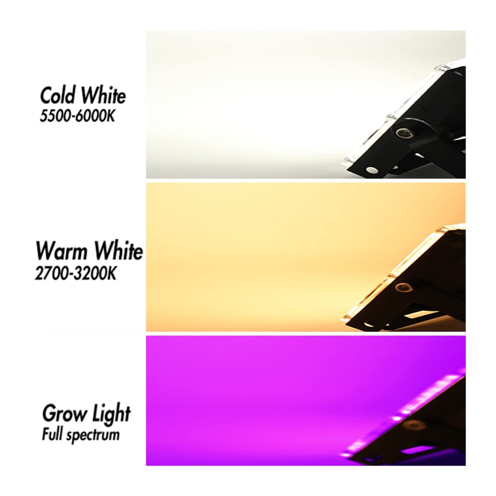 Focos LED, 2pcs 5 0W 100W LED Luz de inundación DIRIGIÓ Destacar Grow Light Phytolamp Full Spectrum Lámpara for la lámpara Crecimiento Planta para Garaje y jardín