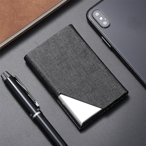 Slim Business Card Holder, PU Leather Credit Card Case for Men and Women, Durable Metal Card Wallet2