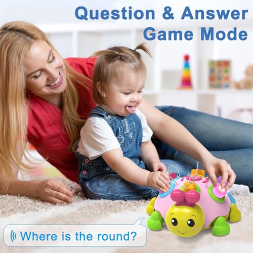 Holaxander Baby Musical Ladybug Crawling Toys,Baby Toy 6-12 Months with Light-up Music, Early Educational Learning Toy, Infant Gift Toys for 7 8 9 10 11 Months 1-2 Years Old Newborn Girls (Pink) — view 6