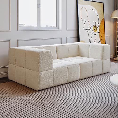 Sofá modular de pana sin huesos, colchón futón de 2 plazas, para sala de estar, dormitorio, blanco, tres plazas