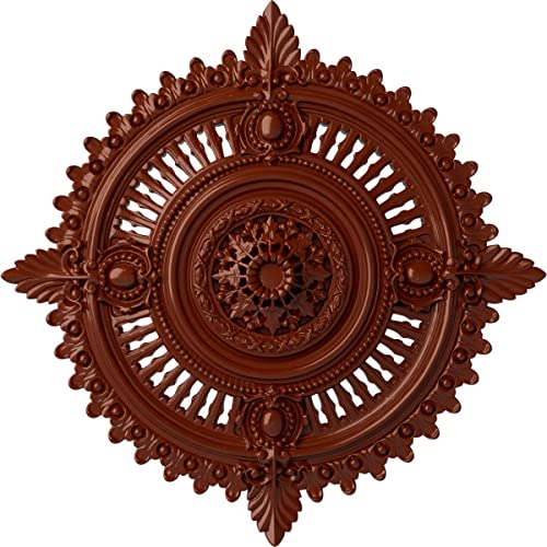 Image of Ekena Millwork CM29HYFIF 29-1 /8 inch x 1-1 /4 inch x 4 inch Haylynn Ceiling Medallion, Firebrick