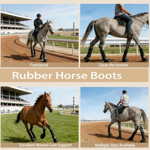 2 Pack Hoof Boots for Horses, Horse Hoof Boots, Rubber Horse Boots, Complete Hoof Protection, Suitable for Trimming and Protecting Horseshoes - Image 8