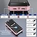 Solar Power Bank 49800mAh, Portable Charger with Built-in 4 Cables, 22.5W Fast Charging Solar Panel Charger for Traveling, Camping and Emergency(Pink)