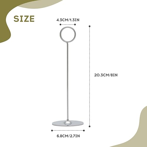 Miniatura 2 de Urban Deco 16 tarjeteros de mesa de 8 pulgadas de acero plateado para fotos, letreros de comida, notas de notas, bodas, restaurantes, cumpleaños.