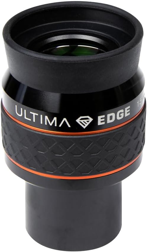 Celestron 93451 Ultima Edge 15mm Parfocal Ultra Flat Field Eyepiece Designed for 1.25" Focusers - Incredibly Crisp Views, Fully Multi-Coated Lens, Moulded Rubber Grip, Black