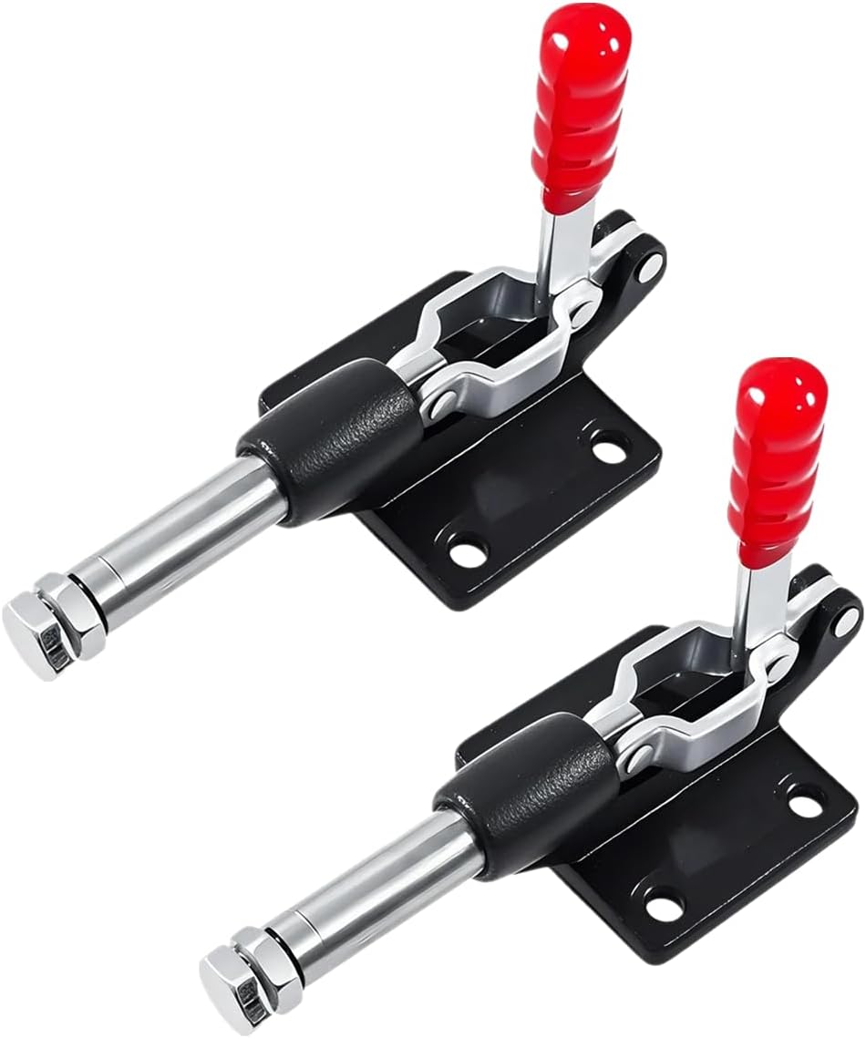 2Pack Push Pull Toggle Clamp,Holding Capacity 300Lbs,32mm Plunger Stroke Straight Line Clamp for Woodworking Welding Mold Fixed