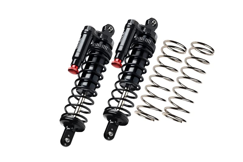 GPM Upgrades Aluminium 6061-T6 Front/Rear L-Shape Piggy Back (Built-in Piston Spring) Adjustable Spring Dampers for 1/6 4WD XRT 8S?78086-4? Rc Cars (Black)