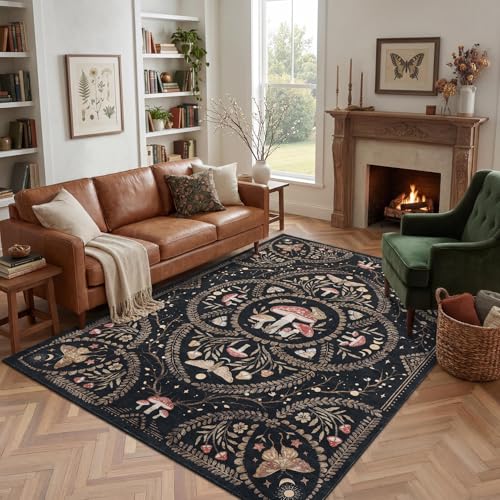 Tapete Decorativo Garvee 5x7 Pies, Negro miniatura 2