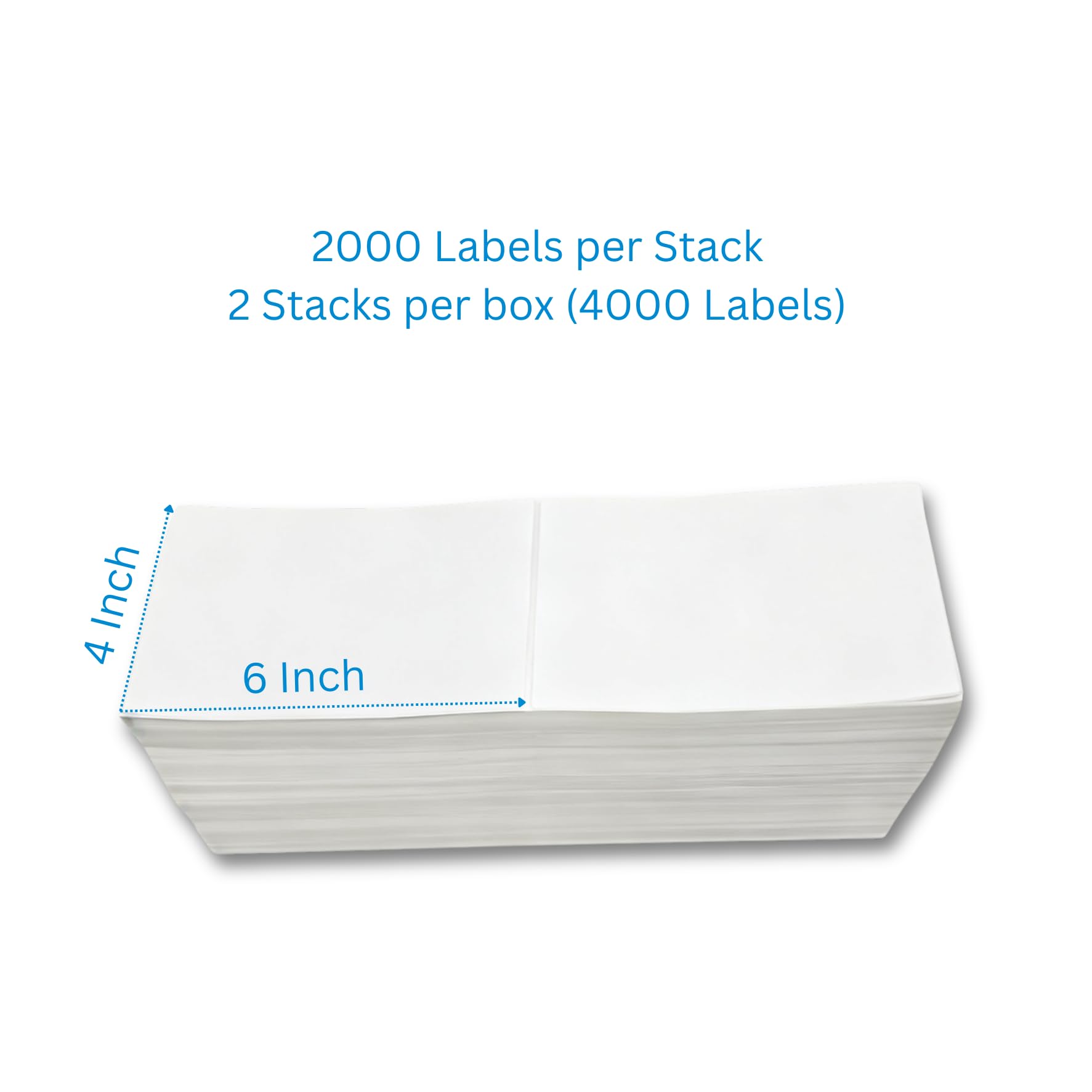 Fanfold - Etichette termiche dirette per spedizioni, 4 x 6 (100 x 150 mm), 2 pile | 4000 etichette