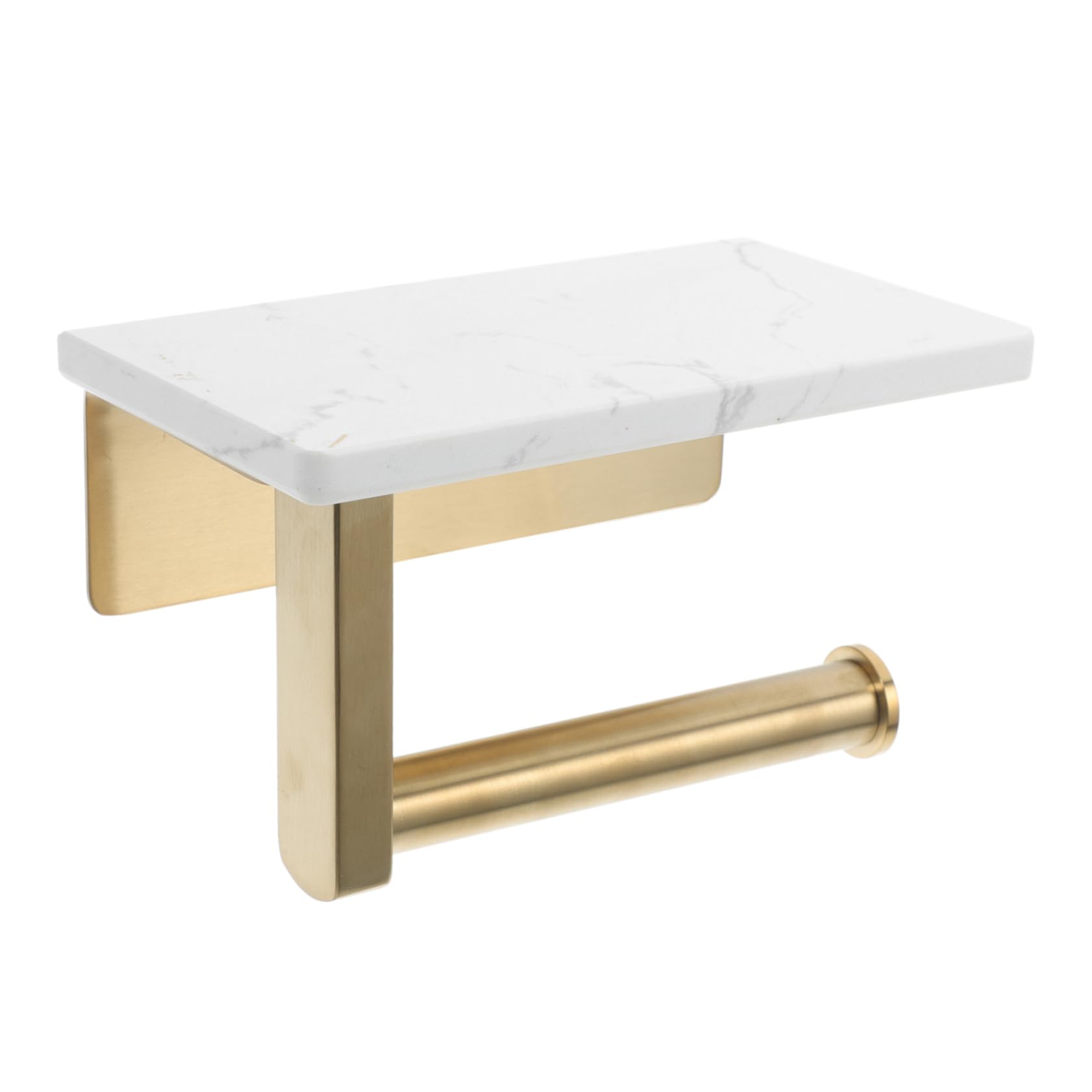 Mobestech Portarotolo da Bagno in Acciaio Inox Mensola Superiore, Montaggio a Parete, Elegante, per Organizzare Bagno, Oro