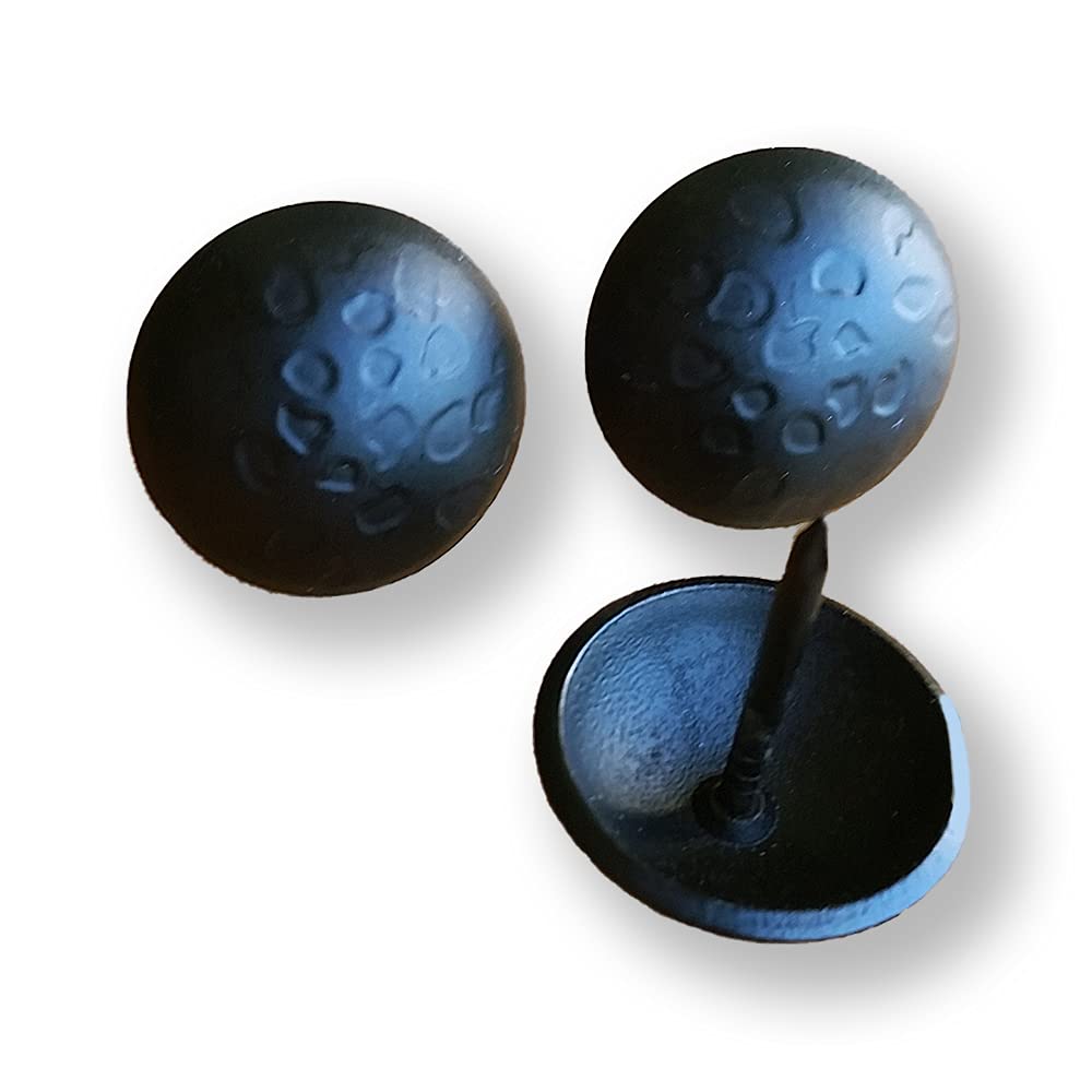 Clavos, 1" Round clavos, Lightly Hammered, Matte Black Finish… (50)