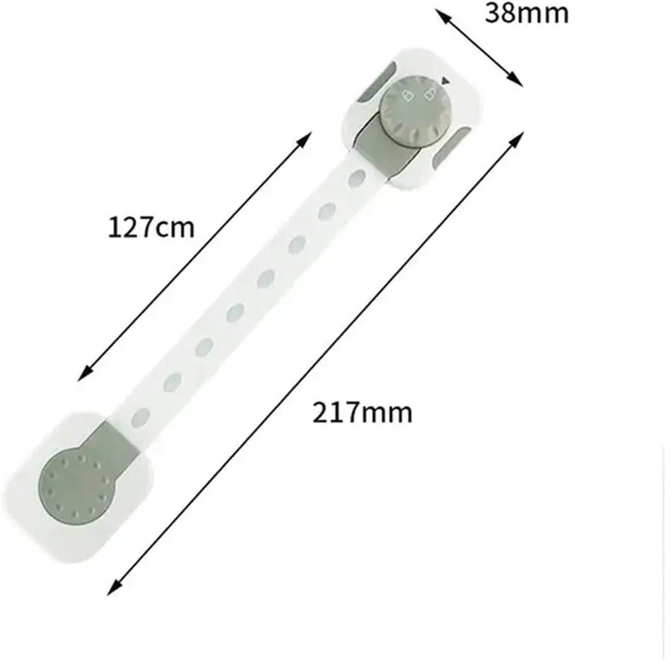 Plastic Child Lock Strong Fixation Buckle Drawer Lock Double Kids Toddler Cabinet Door Lock 1Pcs(Grey)