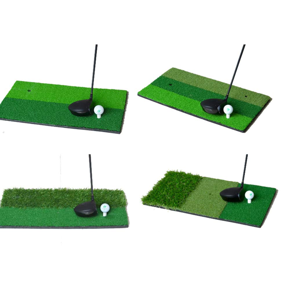 Tappetino da Golf, Tappetino da Golf, 30x60 cm con 2 Tee in Gomma Tappetino da Golf con Tee, Erba Artificiale Pieghevole in Nylon SBR Realistico per Golfisti Amanti per Principianti