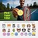 TRESSIS Tennis Racket Dampener - Glitter Yellow Smiley Face Designs - Vibration & Noise-Reducing Tennis Shock Absorber for Racquets - Secure, Easy-Install Accessories for Players of All Levels