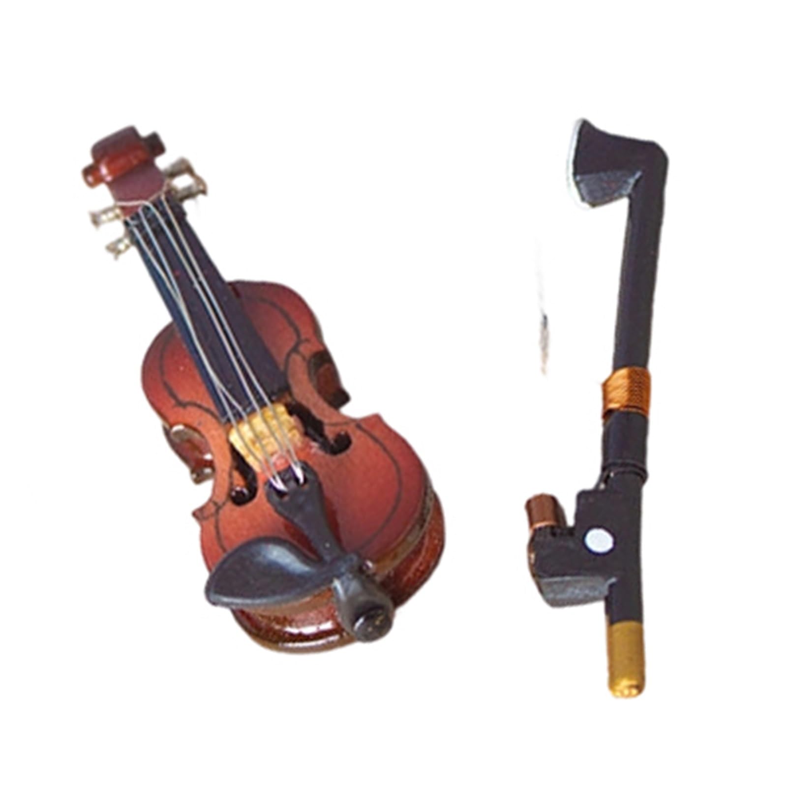 ZXFJYUIP Miniature Violin Model Professional Musical Instrument Ornament(4CM)