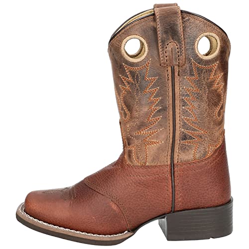 Smoky Mountain Children Luke Square Toe Western Cowboy Boots Brown, 10.5M