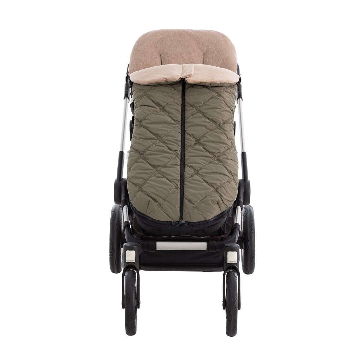 Norababybags - Saco Silla Paseo Universal: Adaptabilidad Total con 3 Cremalleras, Versátil para Todas Las Estaciones, Estampado 100% Algodón - Diseño y Fabricación Española - Barbour Kaki 45x98 cm