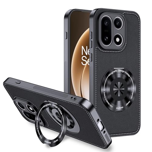 Coque OnePlus 15 Fitudoos en silicone noir avec anneau rotatif 360