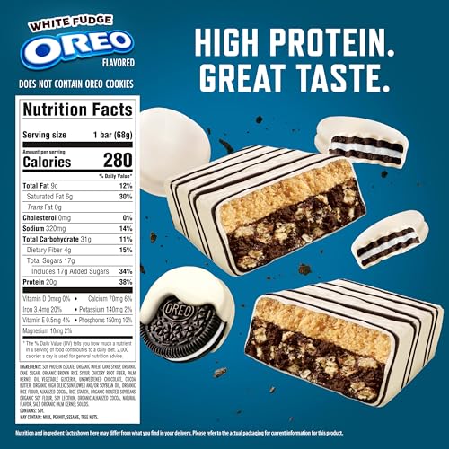 Barritas de proteína CLIF BUILDERS sabor White Fudge OREO 12 unidades miniatura 2