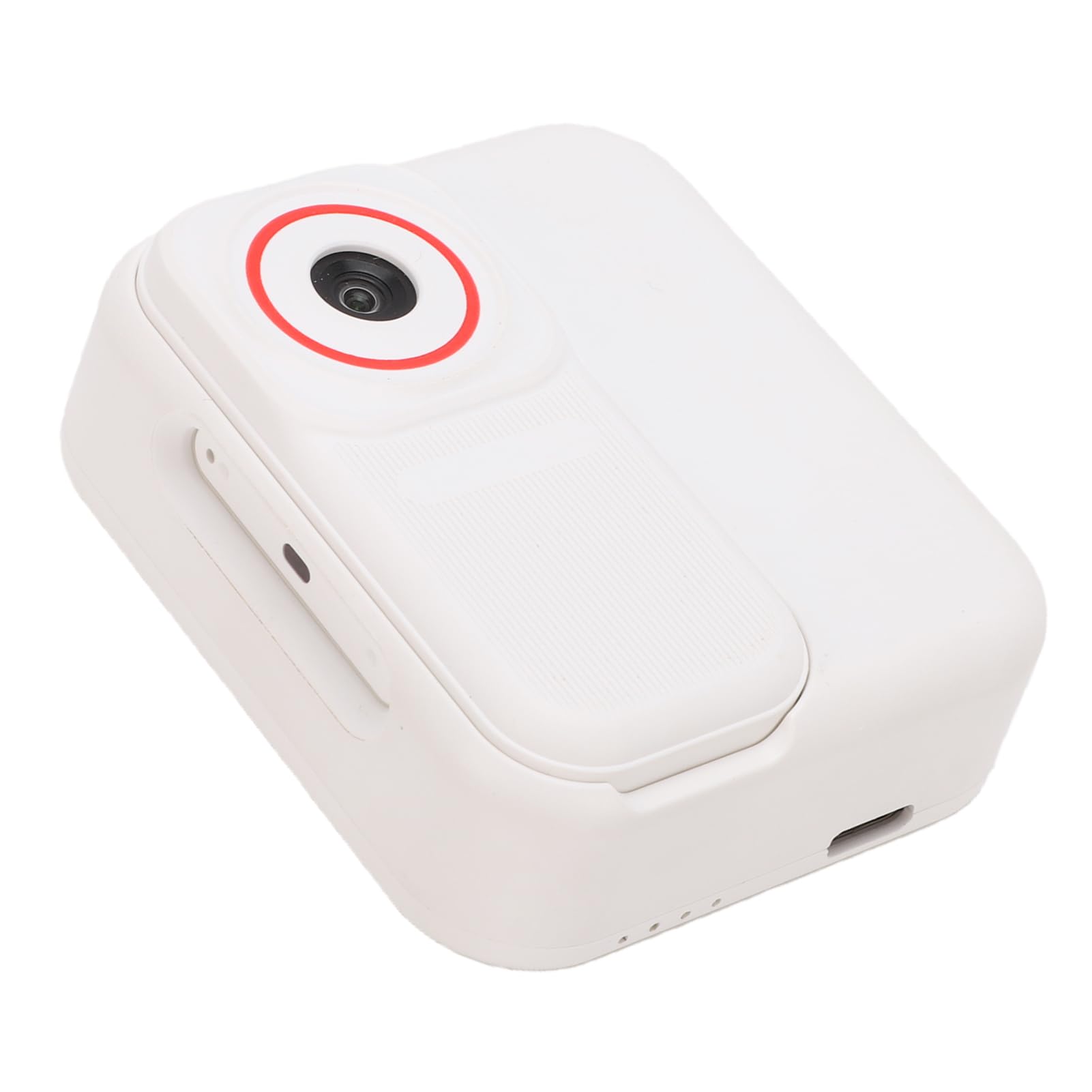 Action Camera 1080P con Custodia di Ricarica, Piccola Videocamera Vlog con Schermo da 1,47 Pollici, Registratore Magnetico Indossabile per Animali Domestici per Lavori di Viaggio (WHITE)