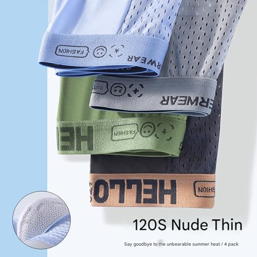 Hello Ice Underwear for Men, Men's Ultra Breathable Mesh Ice Silk Underwear, Low Rise Boxer Briefs Lightweight Comfort3