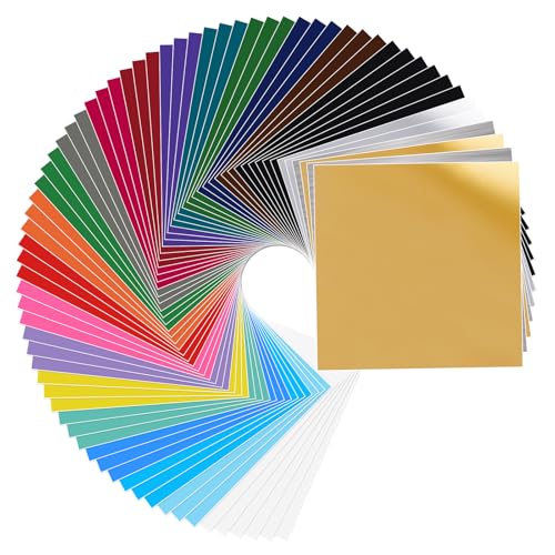 Vinylfolie Plotter, 72 PACK Permanentem Klebefolien, 30,5 x 30,5 cm iImagine Vinyl Selbstklebend Vinyl glänzend, matt und für Zeichen und Klebstoff Vinyl für Silhouette und Cameo Cutter